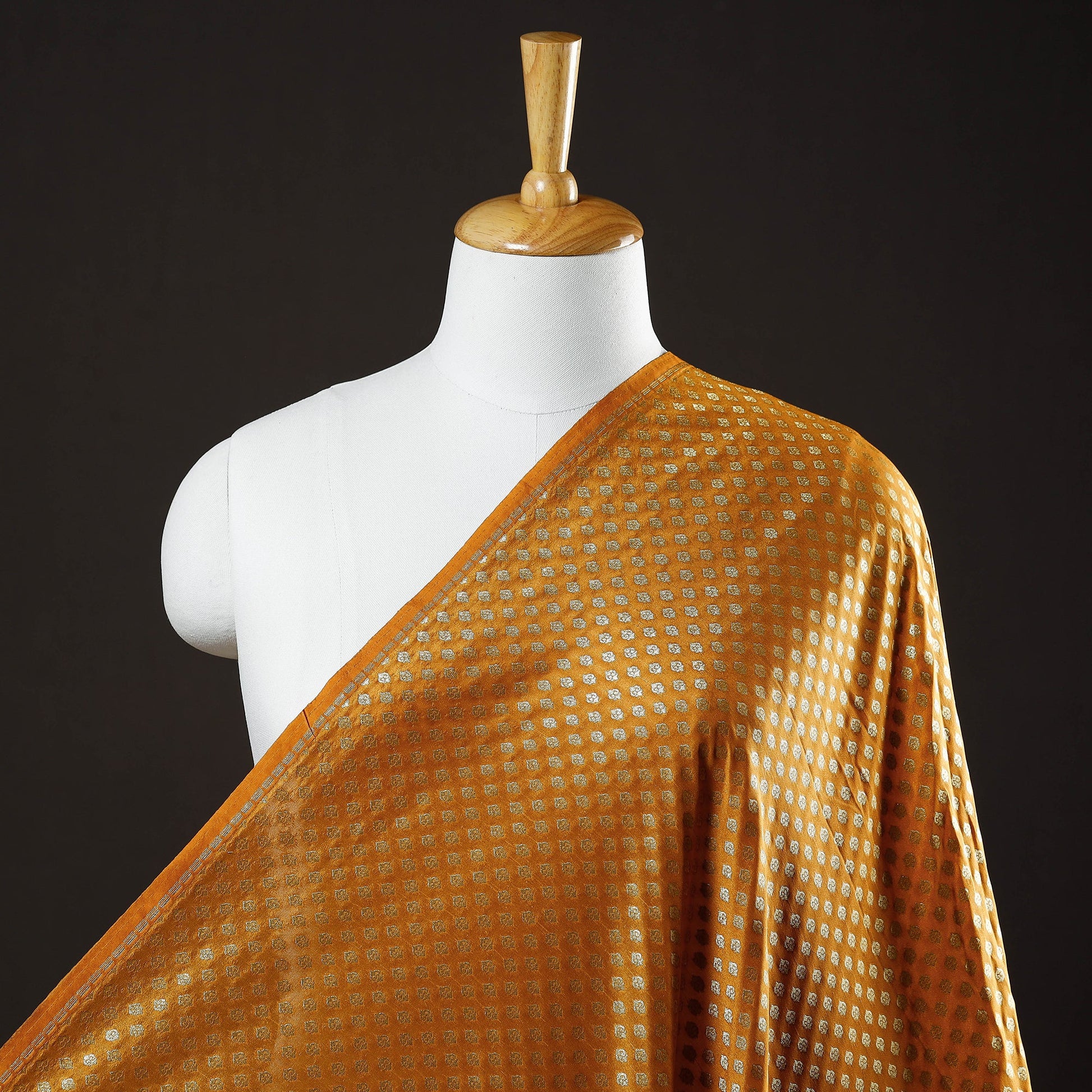 Brown - Banarasi Jacquard Brocade Viscose Silk Fabric