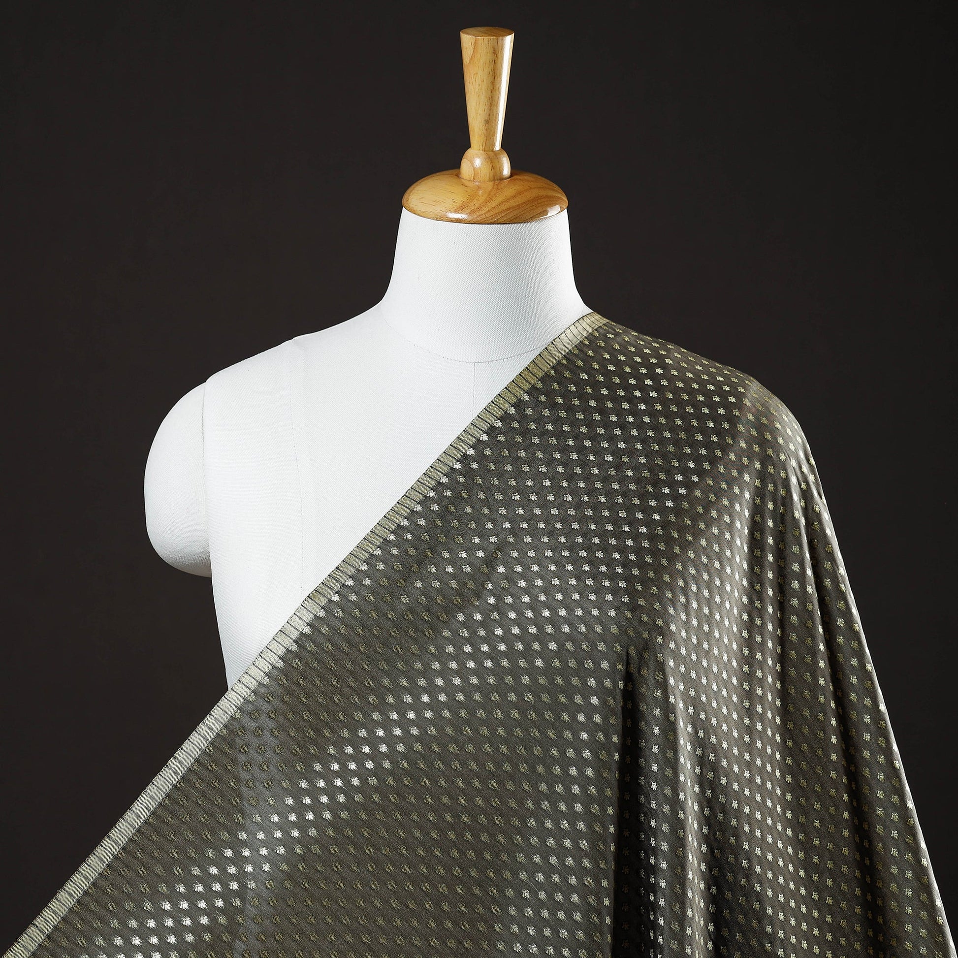 Brown - Banarasi Jacquard Brocade Viscose Silk Fabric