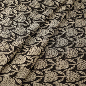Black Corn Butta Bagru Block Print Cotton Fabric