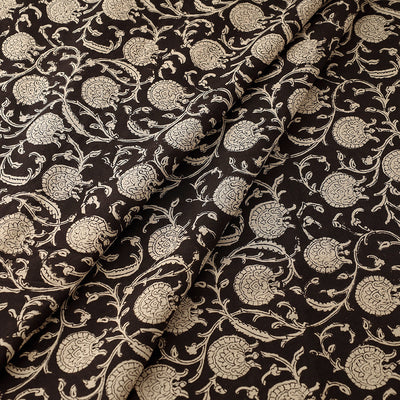 Black - Bagru Block Print Cotton Fabric 07
