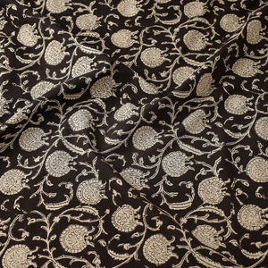 Black - Bagru Block Print Cotton Fabric 07
