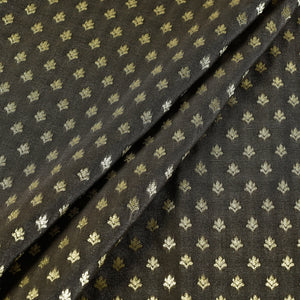 Brown - Banarasi Jacquard Brocade Viscose Silk Fabric