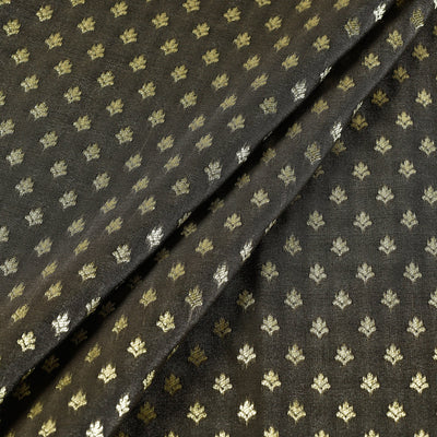 Brown - Banarasi Jacquard Brocade Viscose Silk Fabric