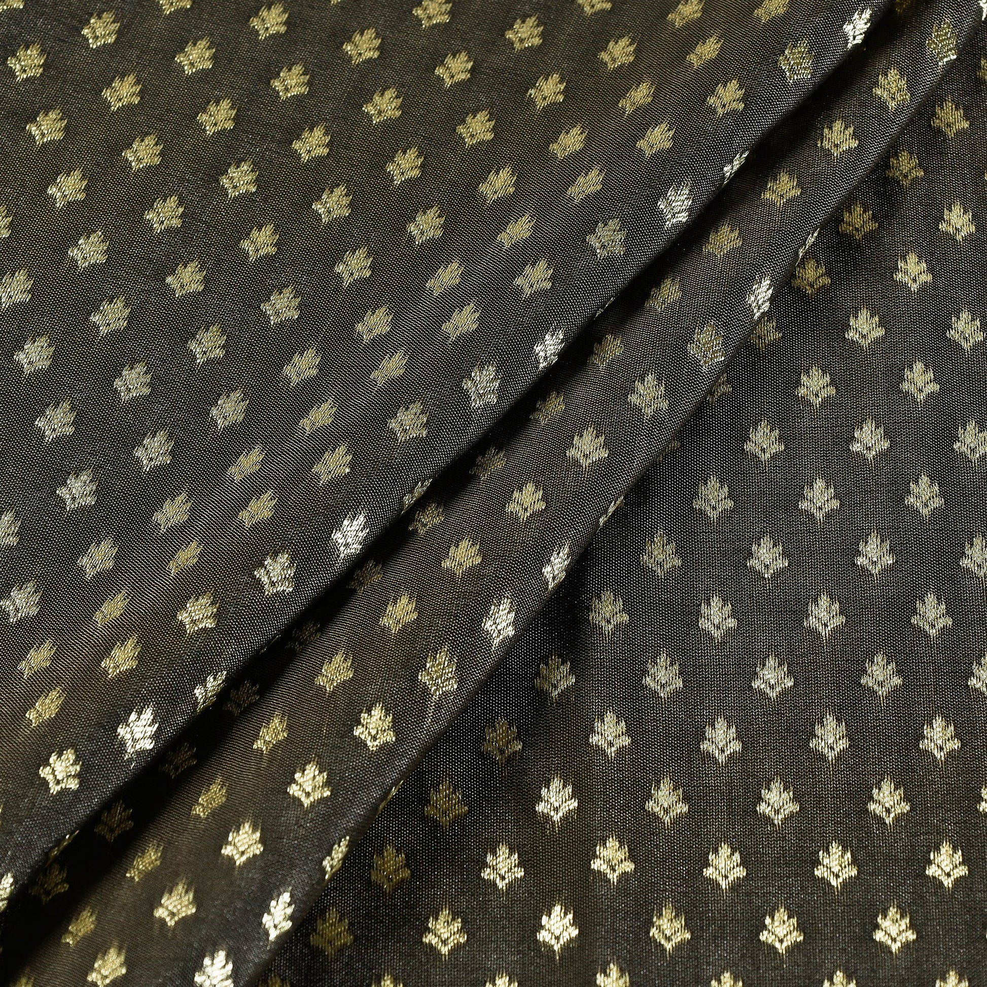 Brown - Banarasi Jacquard Brocade Viscose Silk Fabric