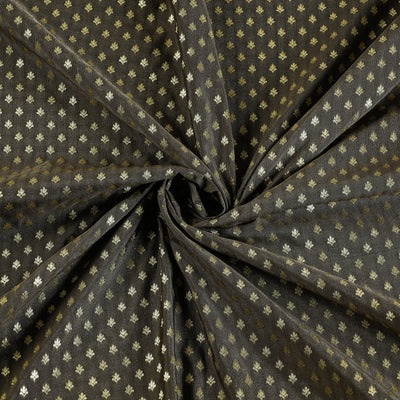 Brown - Banarasi Jacquard Brocade Viscose Silk Fabric