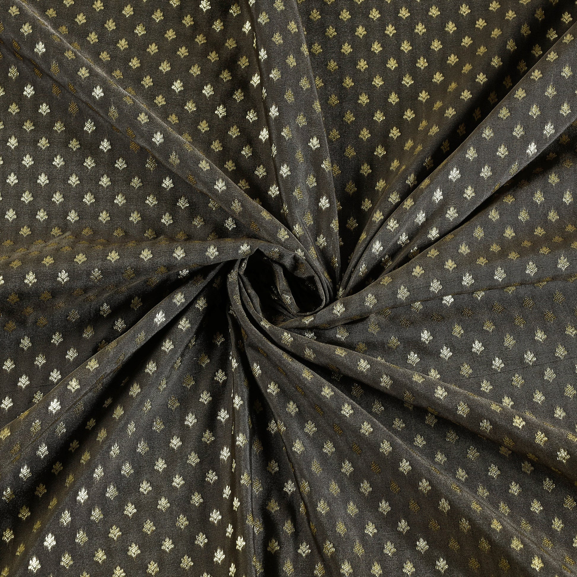 Brown - Banarasi Jacquard Brocade Viscose Silk Fabric