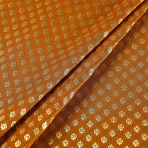 Brown - Banarasi Jacquard Brocade Viscose Silk Fabric
