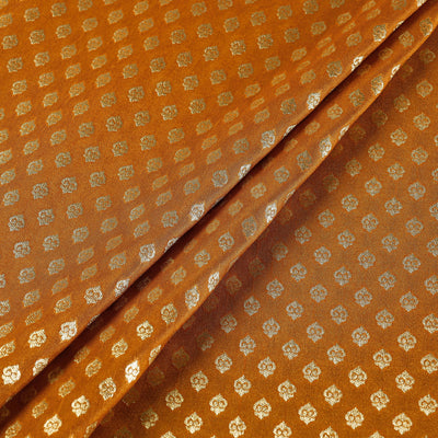 Brown - Banarasi Jacquard Brocade Viscose Silk Fabric