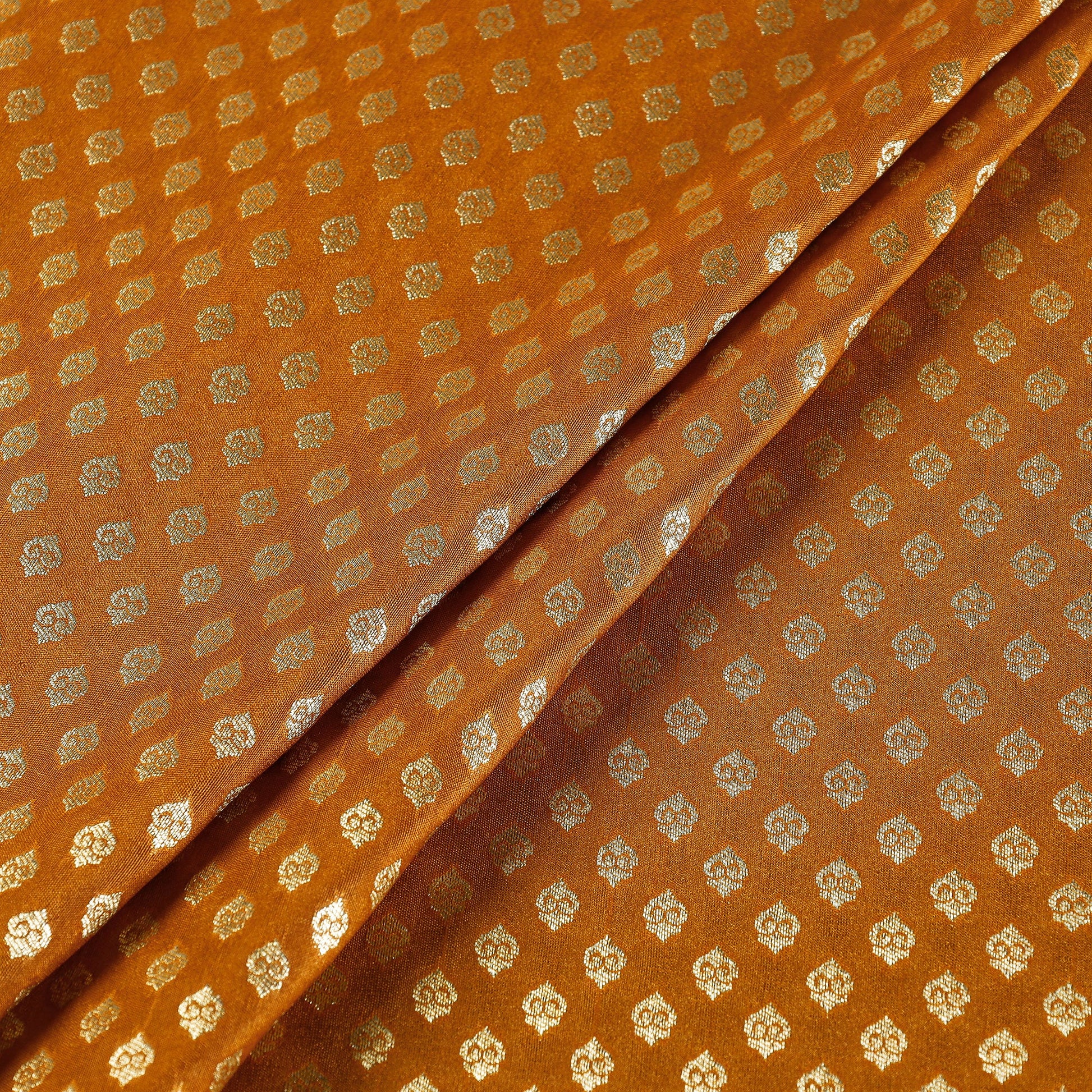 Brown - Banarasi Jacquard Brocade Viscose Silk Fabric