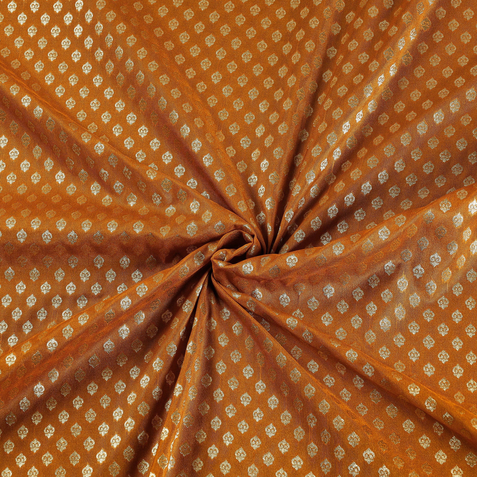 Brown - Banarasi Jacquard Brocade Viscose Silk Fabric