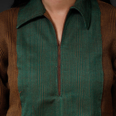 Brown - Kumaun Handwoven Straight Merino Woolen Kurta