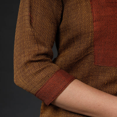 Brown - Kumaun Handwoven Straight Merino Woolen Kurta