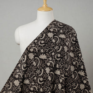 Black - Dabu Bagru Block Print Cotton Fabric 08