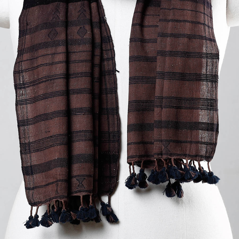 Brown - Ajrakh Prints Kutch Bhujodi Kala Cotton Handwoven Stole