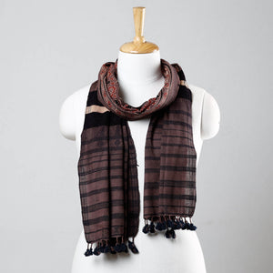 Brown - Ajrakh Prints Kutch Bhujodi Kala Cotton Handwoven Stole