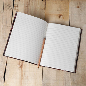 Brown - Bandhani Cover Handmade Ruled Paper Notebook (9 x 7 in)