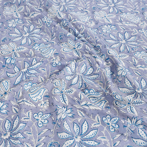 Blue - Block Print Cotton Double Sanganeri Bed Sheet