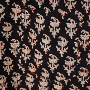 Black - Bagru Dabu Block Printed Cotton Men Full Sleeve Shirt