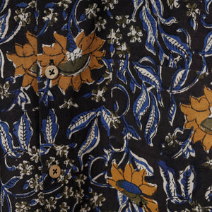 Black - Bagru Dabu Block Printed Cotton Men Full Sleeve Shirt