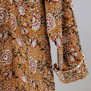 Brown - Bagru Dabu Block Printed Cotton Men Full Sleeve Shirt