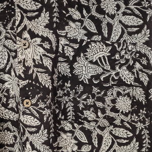 Black - Bagru Dabu Block Printed Cotton Men Full Sleeve Shirt