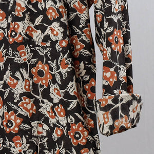 Black - Bagru Block Printed Cotton Men Full Sleeve Shirt