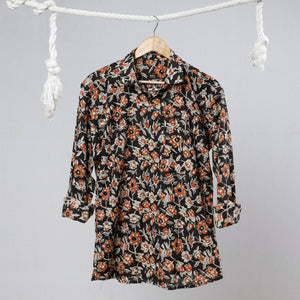 Black - Bagru Block Printed Cotton Men Full Sleeve Shirt