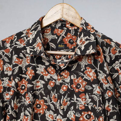 Black - Bagru Block Printed Cotton Men Full Sleeve Shirt