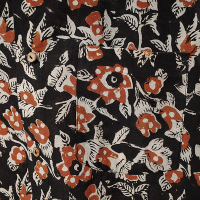 Black - Bagru Block Printed Cotton Men Full Sleeve Shirt
