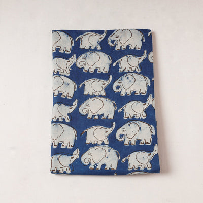 Blue - Bindaas Block Printing Natural Dyed Cotton Precut Fabric