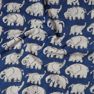 Blue - Bindaas Block Printing Natural Dyed Cotton Precut Fabric