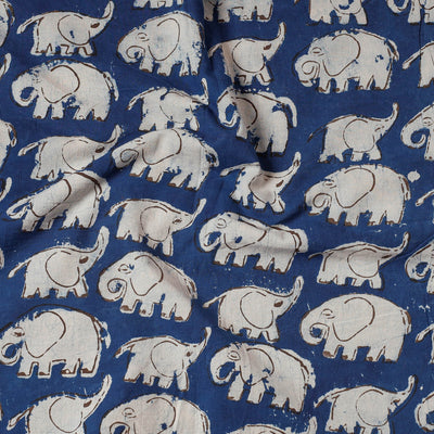Blue - Bindaas Block Printing Natural Dyed Cotton Precut Fabric