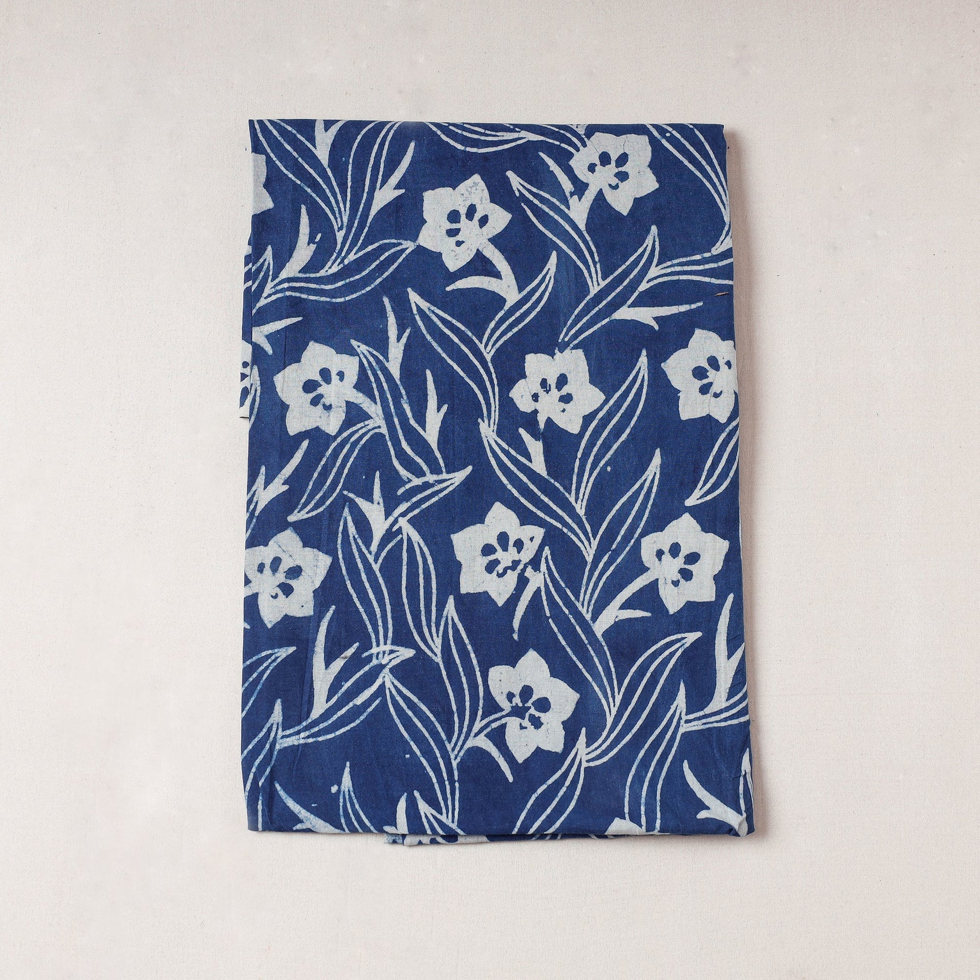 Blue - Bindaas Block Printing Natural Dyed Cotton Precut Fabric