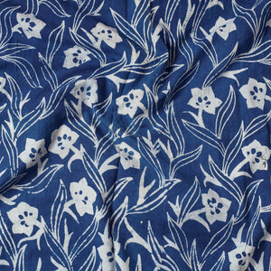 Blue - Bindaas Block Printing Natural Dyed Cotton Precut Fabric