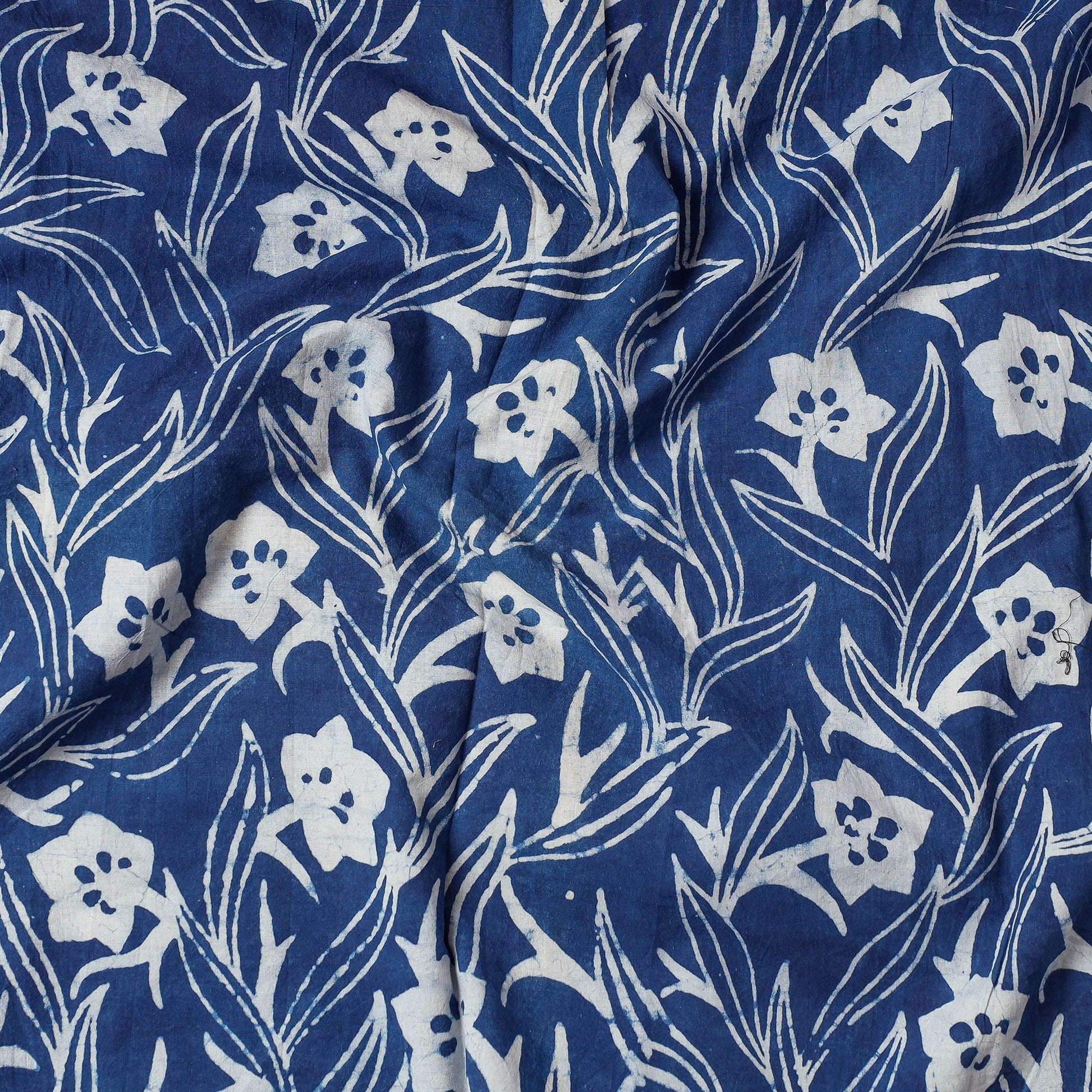 Blue - Bindaas Block Printing Natural Dyed Cotton Precut Fabric