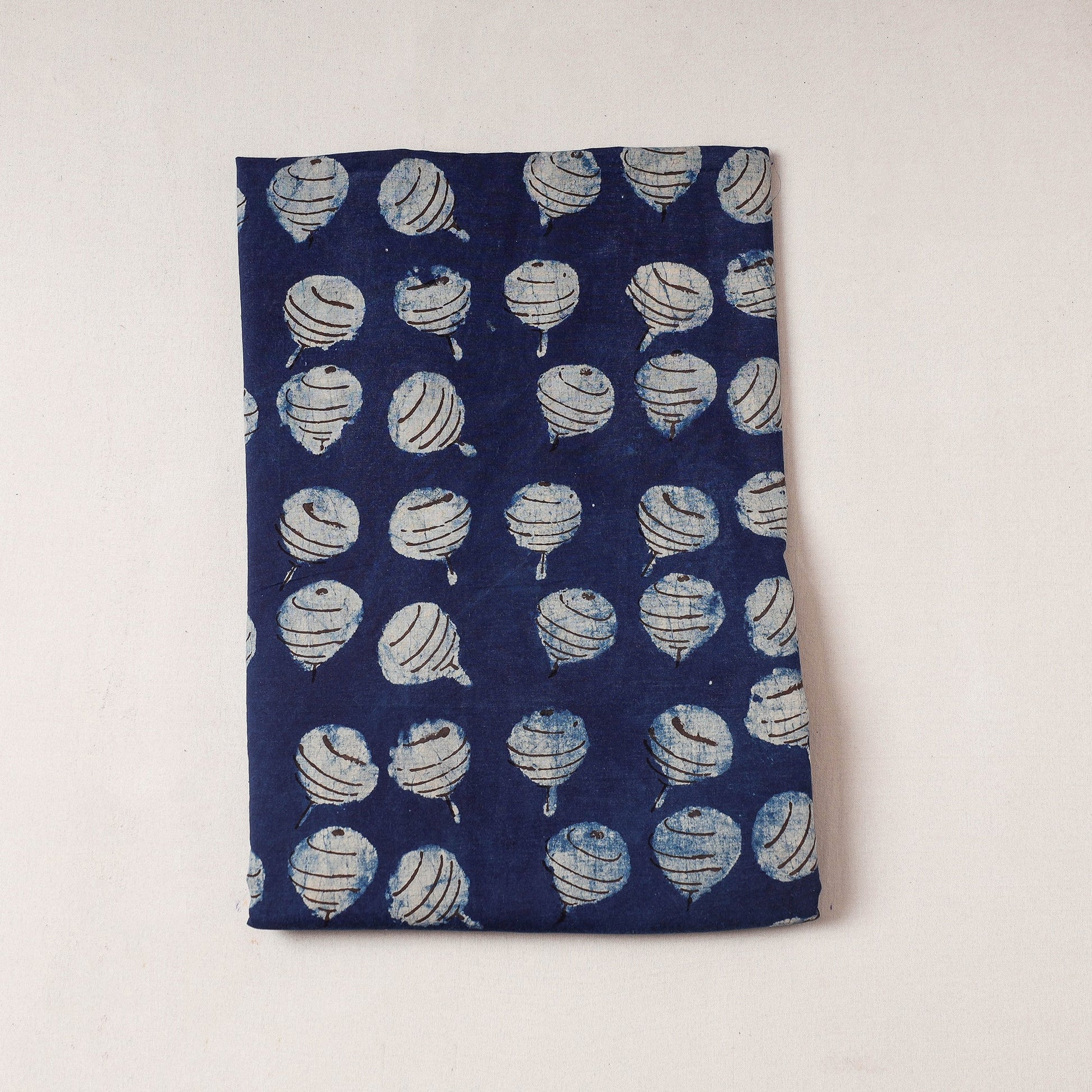 Blue - Bindaas Block Printing Natural Dyed Cotton Precut Fabric (2.15 meter)