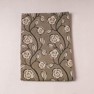 Brown - Bindaas Block Printing Natural Dyed Cotton Precut Fabric (1.9 meter)