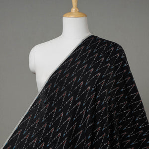 Black - Cotton Pochampally Ikat Fabric