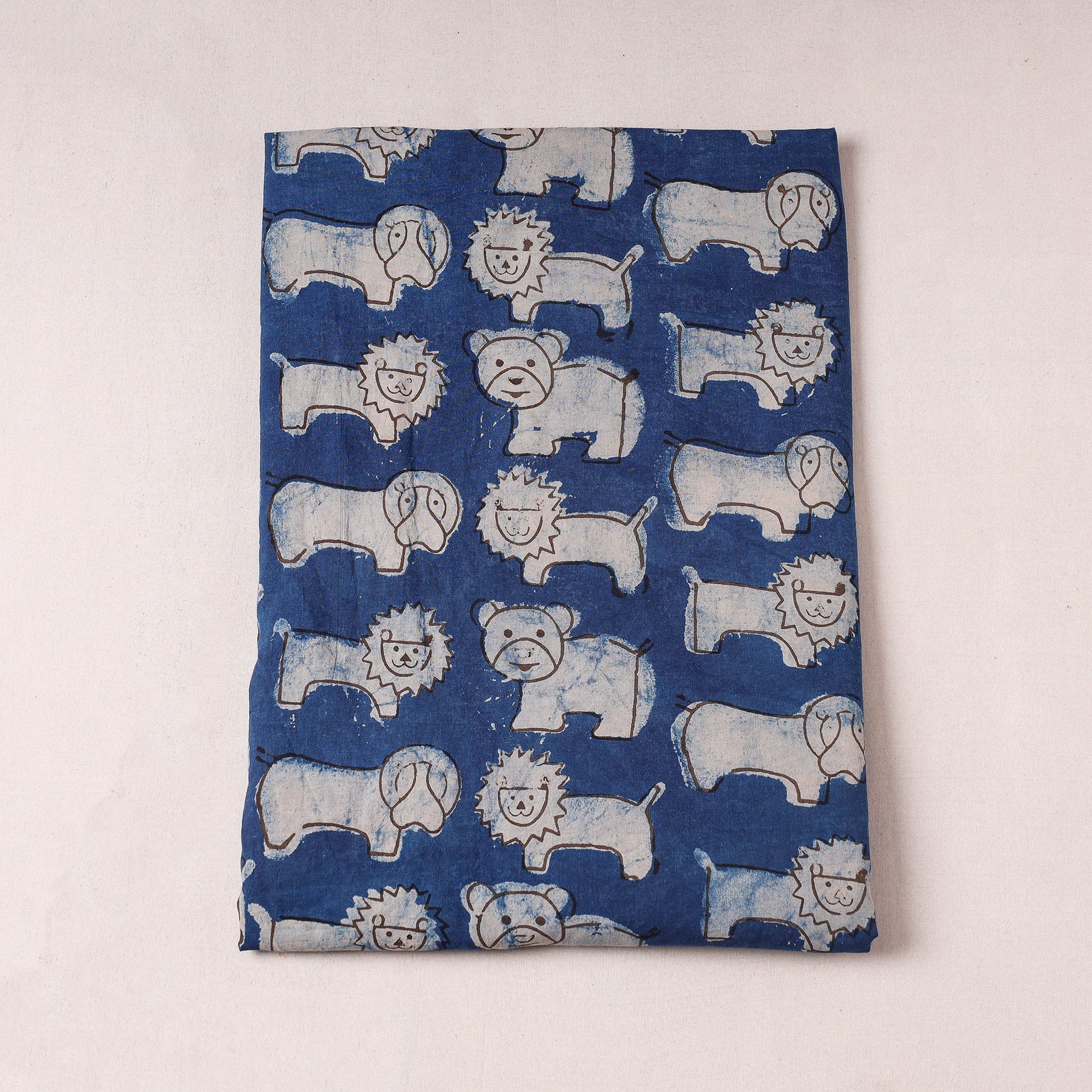 Blue - Bindaas Block Printing Natural Dyed Cotton Precut Fabric