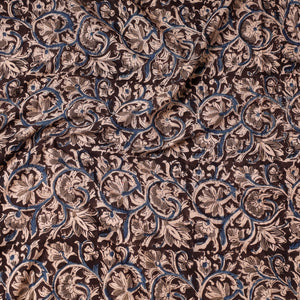 Brown - Kalamkari Block Printing Cotton Precut Fabric