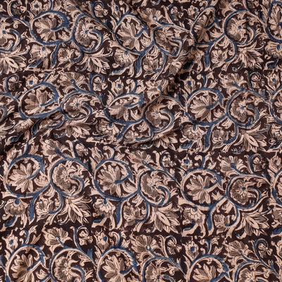 Brown - Kalamkari Block Printing Cotton Precut Fabric