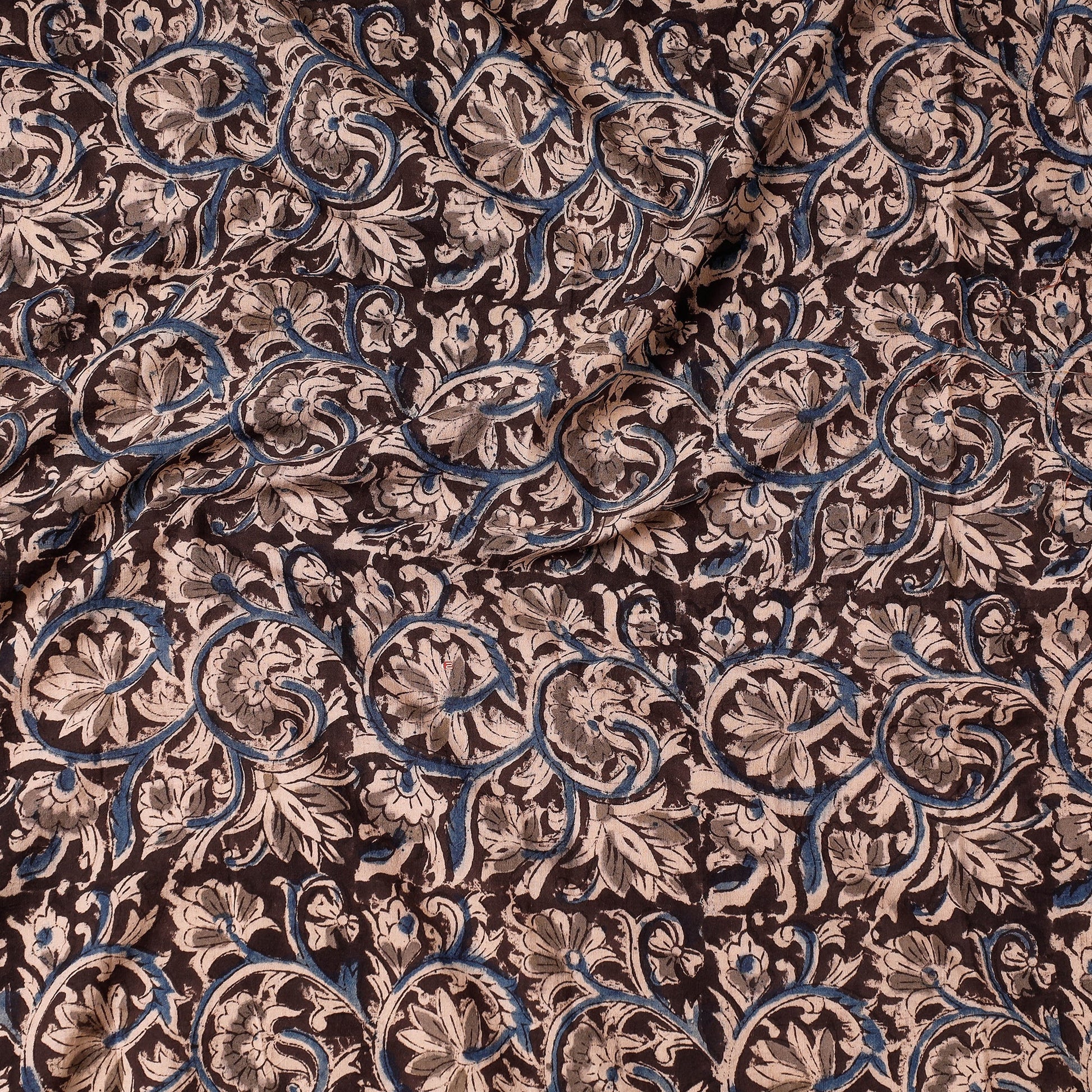Brown - Kalamkari Block Printing Cotton Precut Fabric