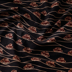 Black - Bindaas Hand Block Printed Cotton Fabric