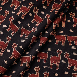 Black - Bindaas Hand Block Printed Cotton Fabric