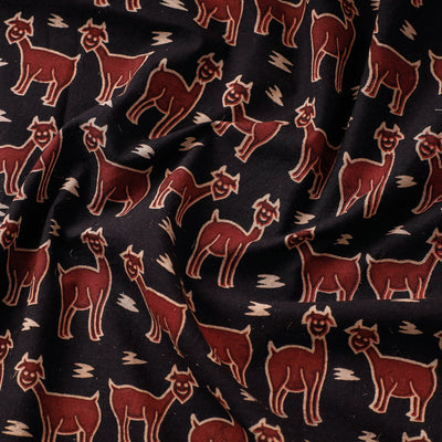 Black - Bindaas Hand Block Printed Cotton Fabric