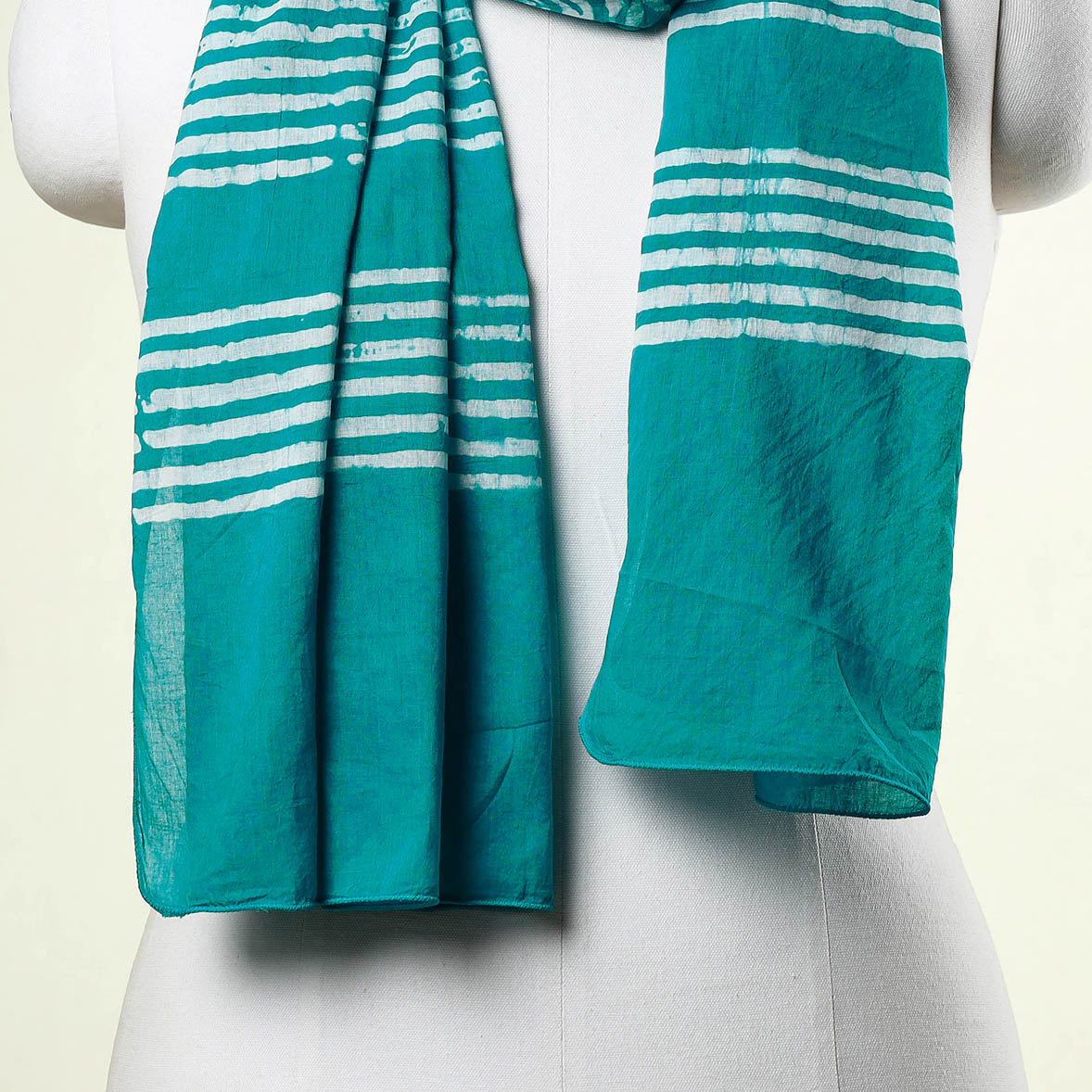 Blue - Batik Block Printed Cotton Stole