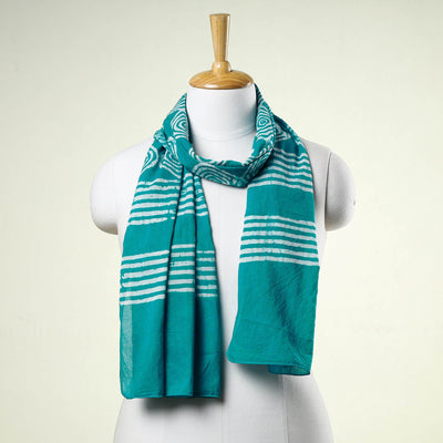 Blue - Batik Block Printed Cotton Stole