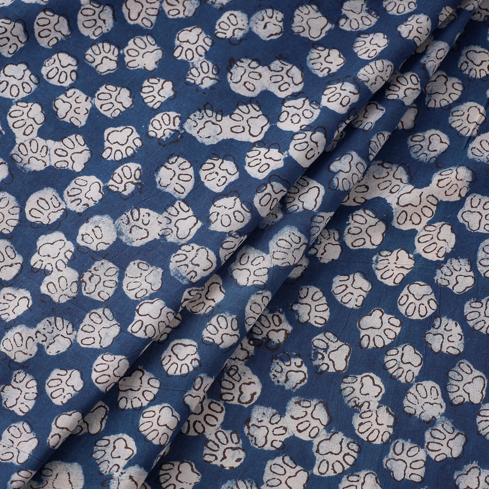 Blue - Bindaas Hand Block Print Cotton Natural Dyed Fabric