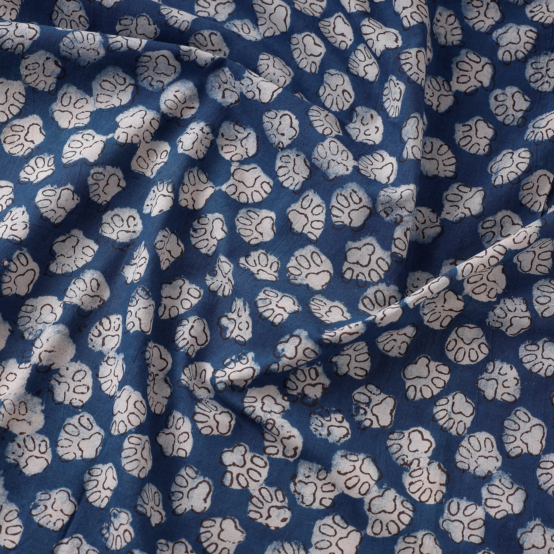 Blue - Bindaas Hand Block Print Cotton Natural Dyed Fabric