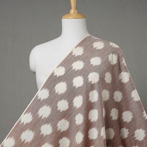 Brown - Handloom Cotton Pochampally Double Ikat Fabric 01